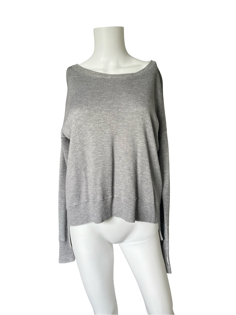 Lululemon Pure Balance Sweater Heathered Medium Grey Knit Neutral Soft Womens